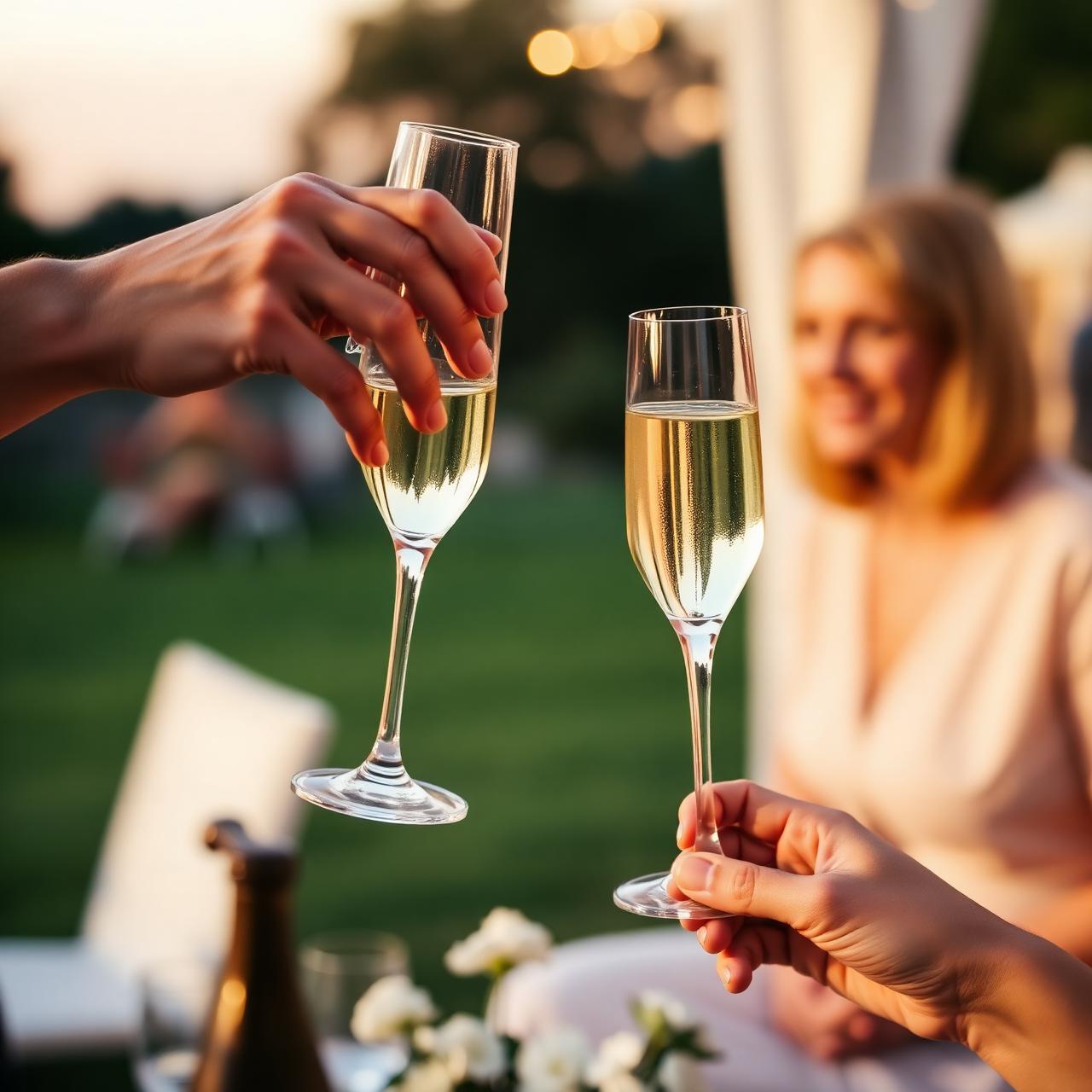 Champagne toast at a summer gala